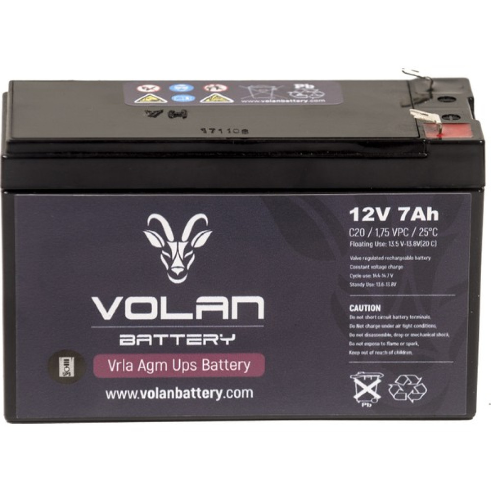 Volan Battery 12 Volt 7 Ah (Amper) Kuru Akü Oto Boyaları Fiyatı