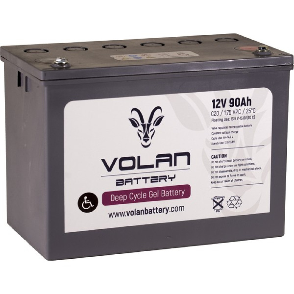 Volan Battery 12 Volt 90 Ah (Amper) Engelli Aracı Aküsü (Ücretsiz Kargo) Akü Fiyatı