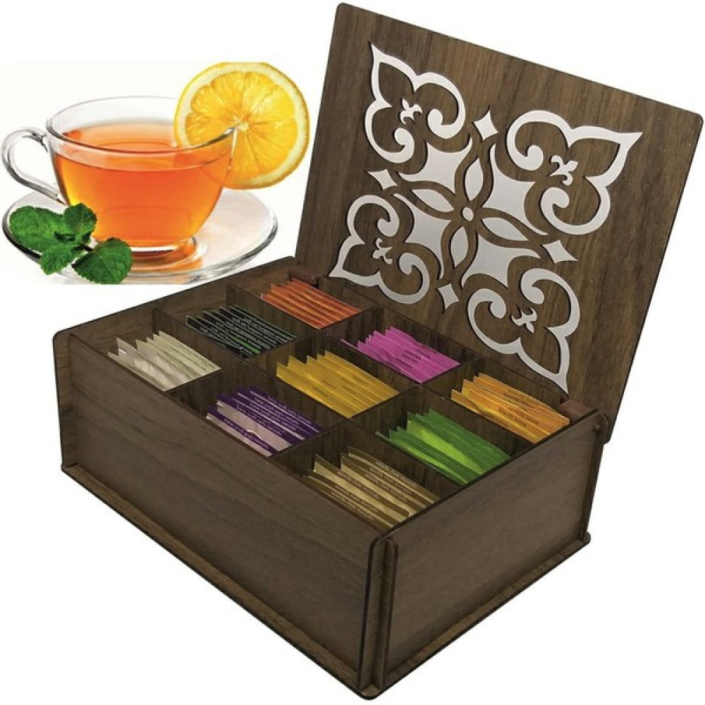 Voleecraft Çay Kutusu, Teabox, 9 Bölme, 45 Adet Karışık Bitki-Meyve Çayı Gediz Desenli Oto Boyaları Fiyatı