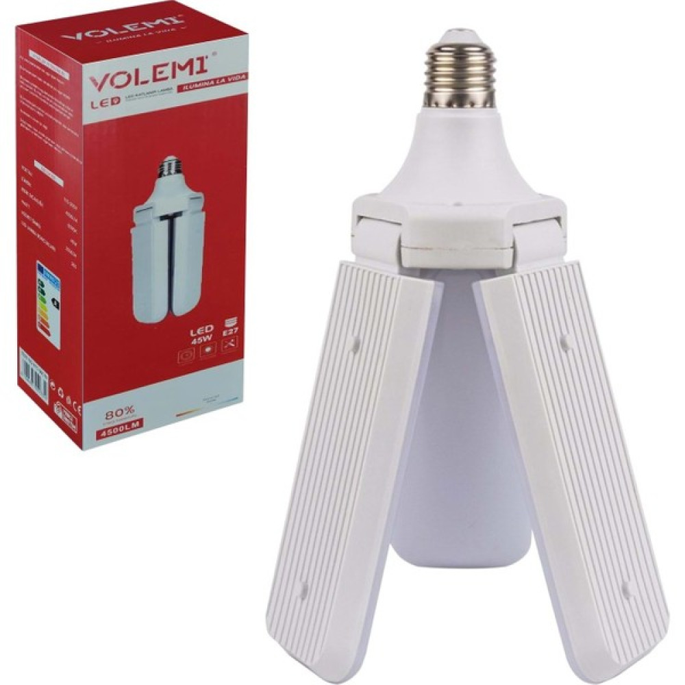 Volemi Pervane LED Ampül 3 Kanatlı 220V 45W 4500 Lümen Beyaz E27 Volemı Led Aydınlatmalar Fiyatı