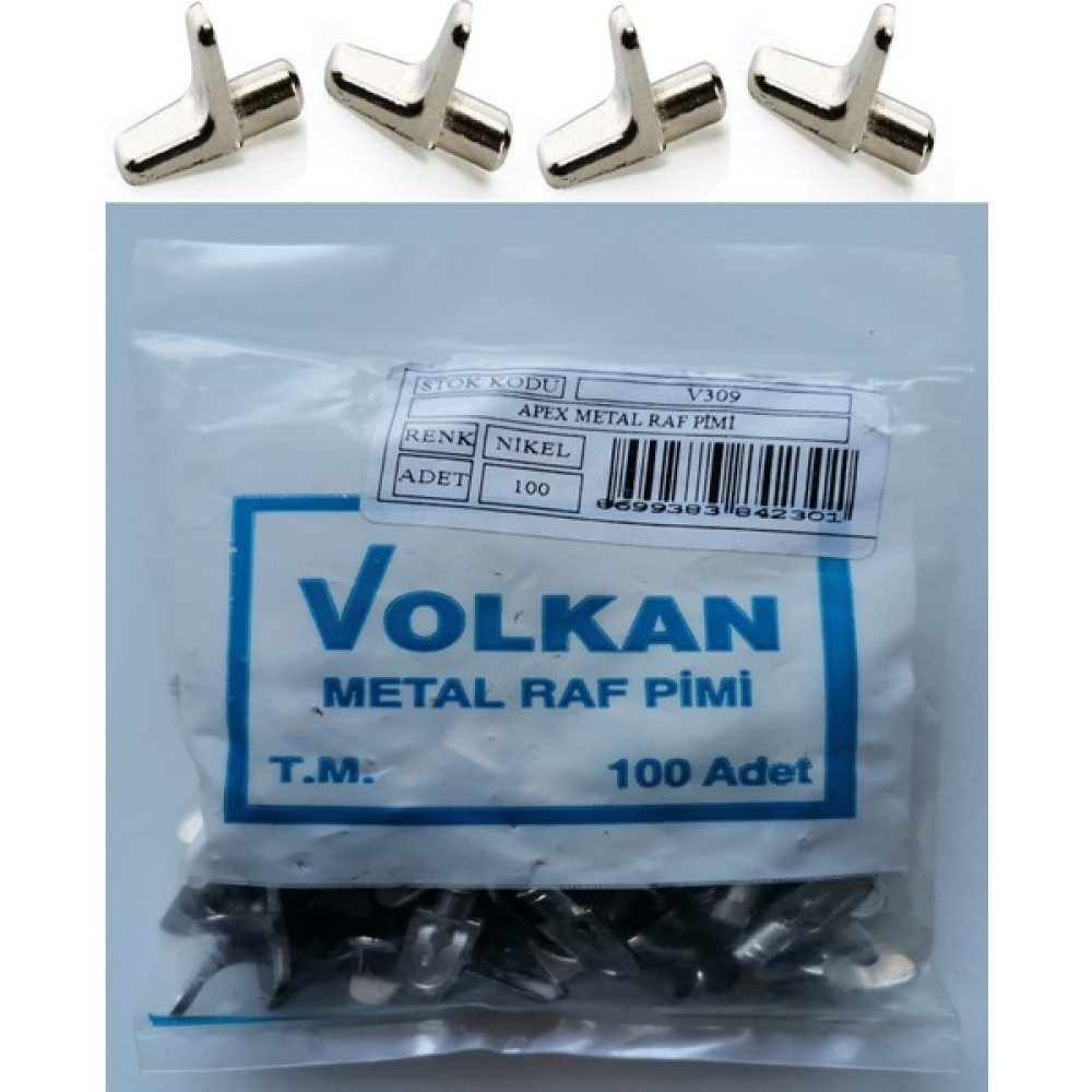 Volkan Apex Düz Metal Raf Pimi Paket 100 Adet - Gri Oto Boyaları Fiyatı