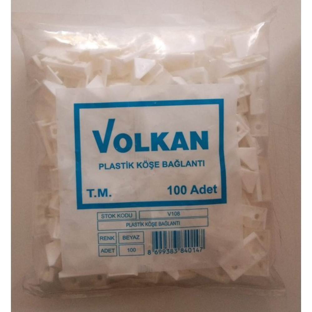 Volkan Plastik Kapaklı Köşe Bağlantı 10'lu Set Beyaz Nalburiye & Hırdavat Fiyatı
