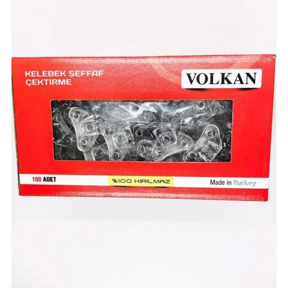 Volkan Şeffaf Çektirme Kelebek Bağlantı (100 Adet) - Gri Nalburiye & Hırdavat Fiyatı