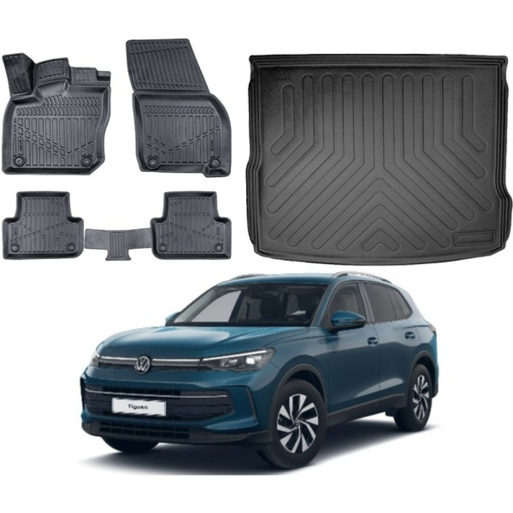 Volkswagen Tiguan 2024 Model Alt Bagaj Havuzu Paspas Takımı Maxi Eva Serisi - Siyah Bagaj Havuzu Fiyatı