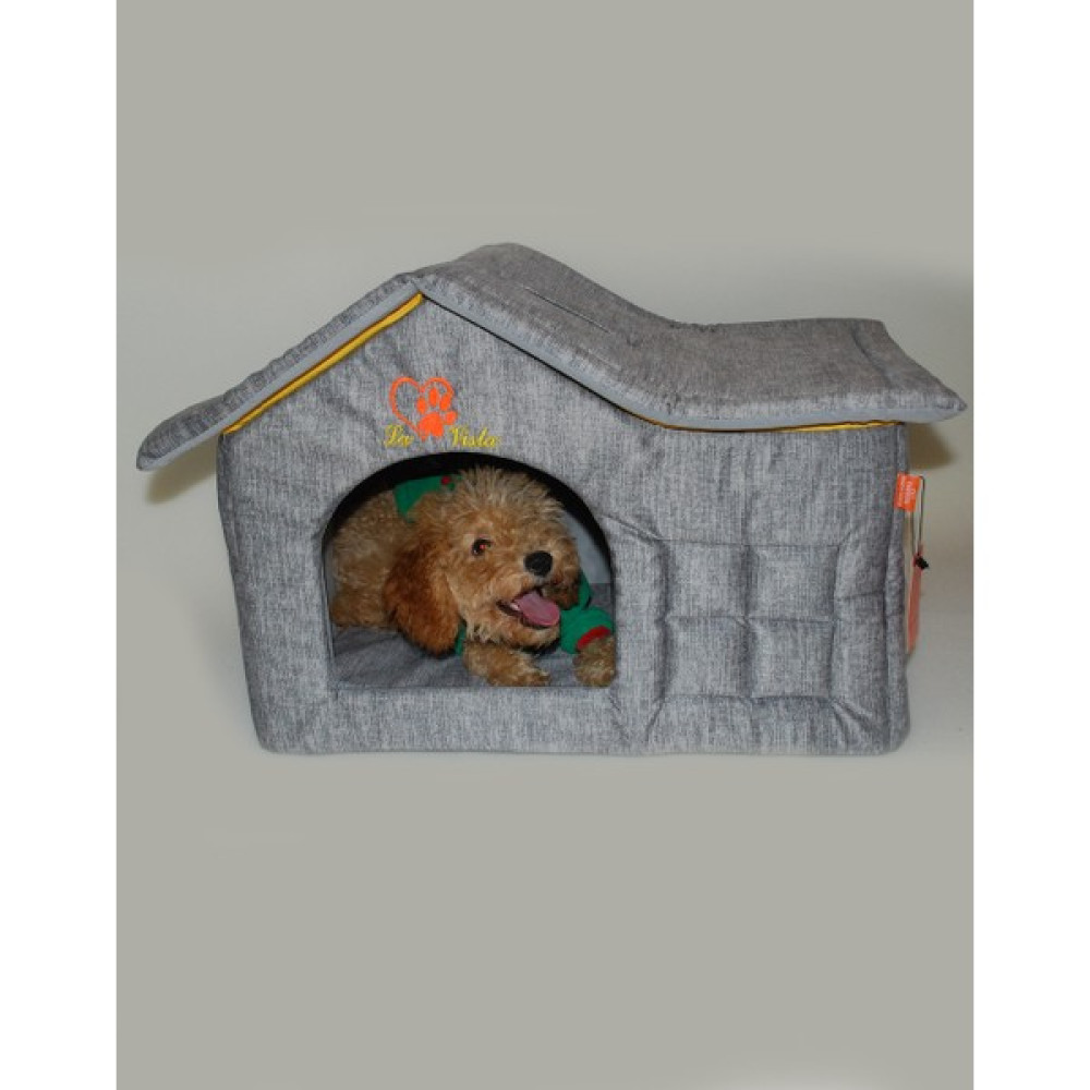 Volmin Petshop Lavista Çatılı Kedi ve Köpek Evi Gri Kadife Iç Mekan Evcil Hayvan Ürünleri Fiyatı
