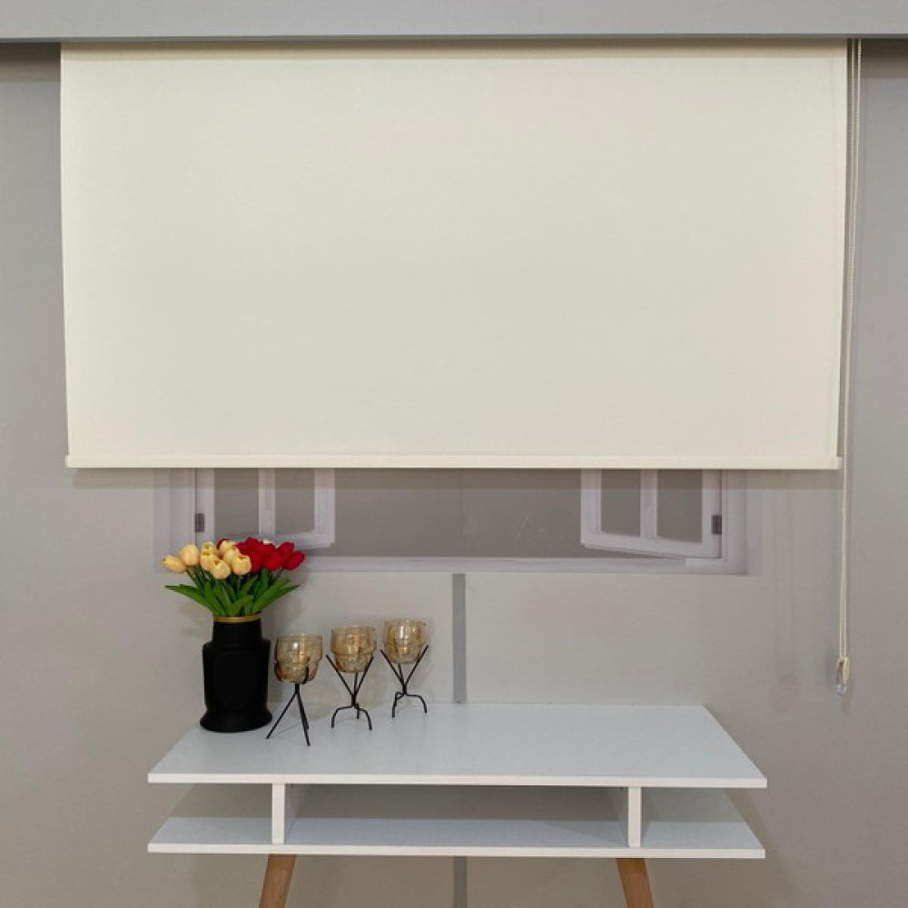 Volper Mekanik Krem Rengi 160 x 200 cm Mat Kalın Kumaş Stor Perde Perde Fiyatı