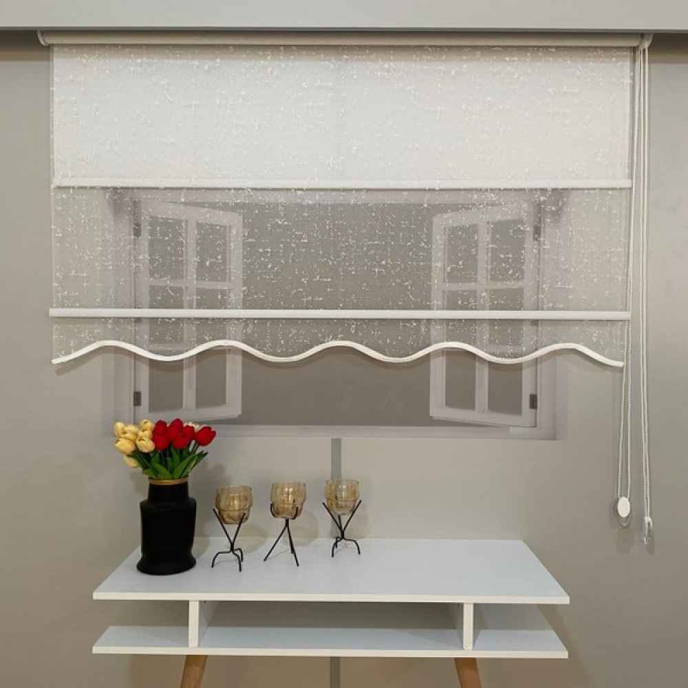 Volper Mekanik VP1930 Çift Mekanizmalı Tül ve Stor Perde Ekru 140 x 200 cm Perde Fiyatı