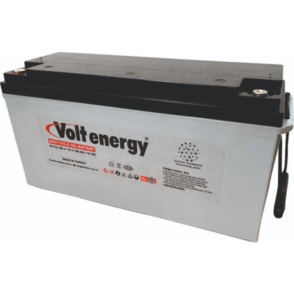 Volt 12 V 180 Amper Jel Akü Deep Cycle Nanocarbon (Üretim Tarihi 2024) Akü Fiyatı