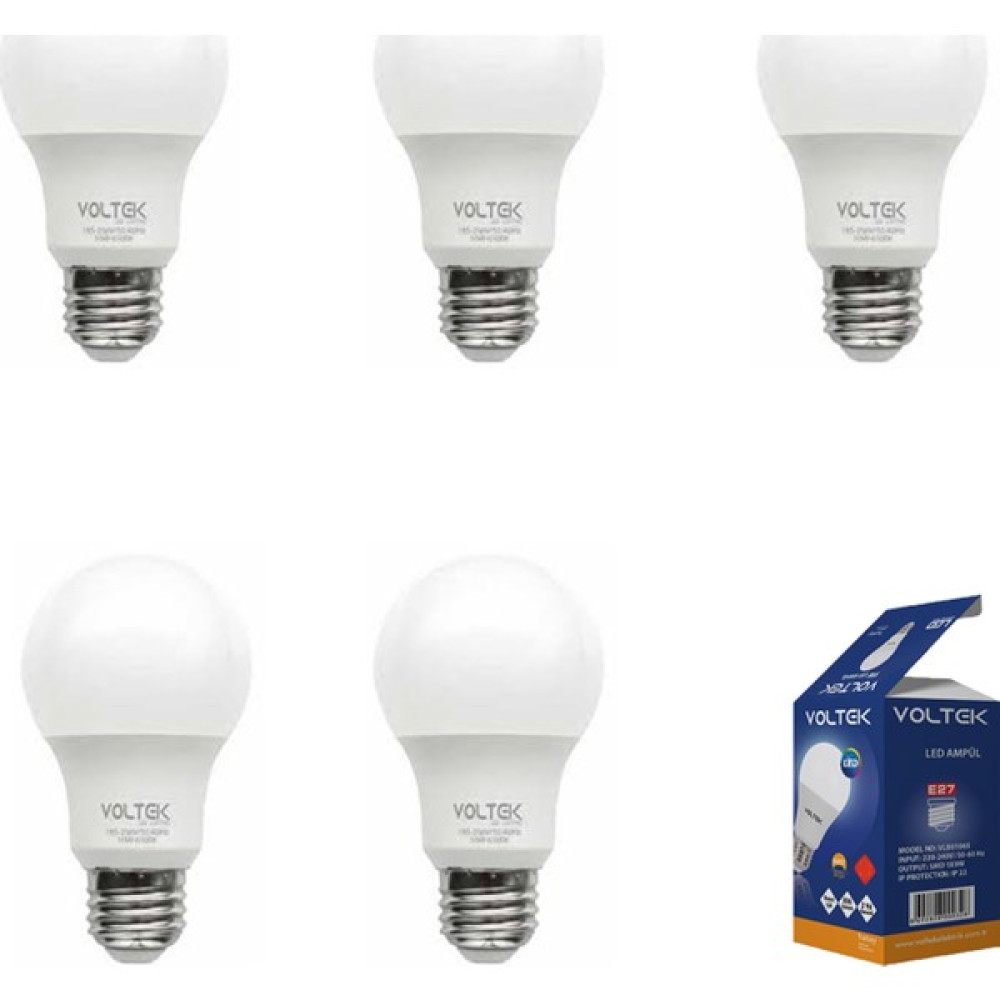 Voltek 5'li Led Ampul E27 - 10 - 20 W - Beyaz Led Aydınlatmalar Fiyatı