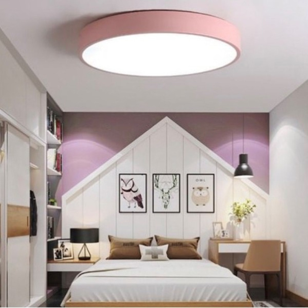 Vonalight Modern LED Çocuk Odası Sıva Üstü Plofonyer ÇAP.60CM 3000K Pastel Pembe - 1'li Avize Fiyatı