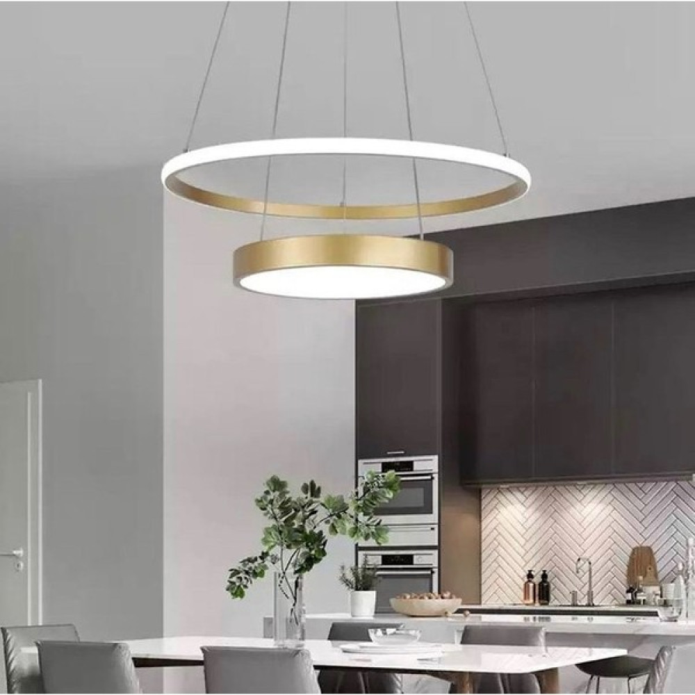Vonalight Modern LED Dekoratif Halka Sarkıt Avize Q.60+40CM 3000K Bronz - 1'li Avize Fiyatı