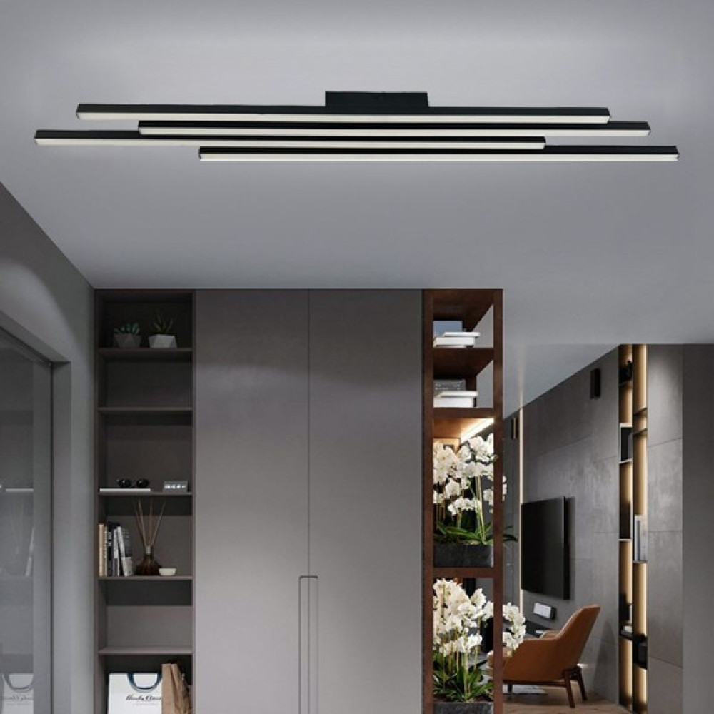 Vonalight Modern LED Parkur Linear Plafonyer Avize Siyah 3000K 4*100CM - 1'li Avize Fiyatı