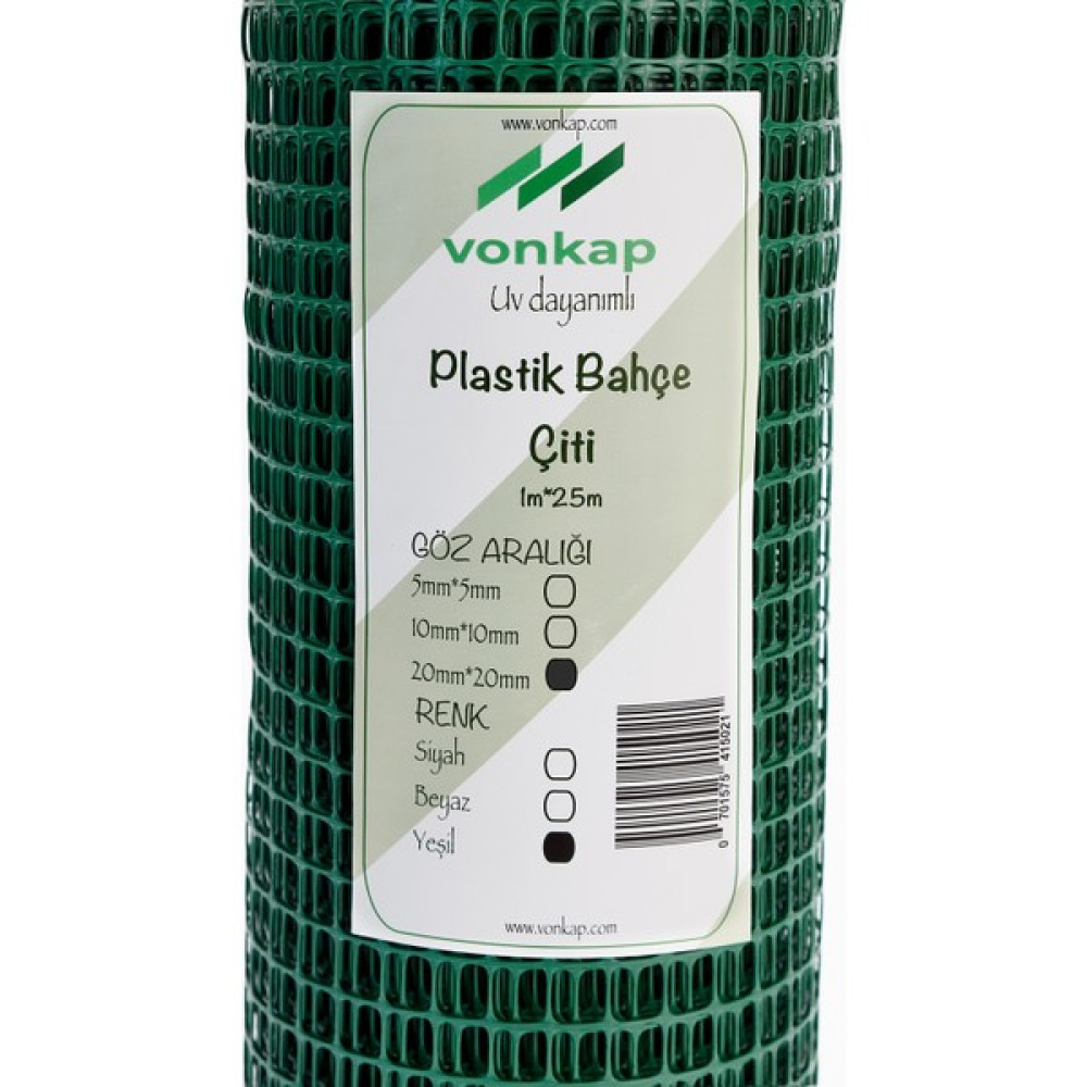 Vonkap Plastik Dekoratif Bahçe Çiti 20mm*20mm Yeşil En:1metre Boy:25metre Bahçe Çiti Fiyatı