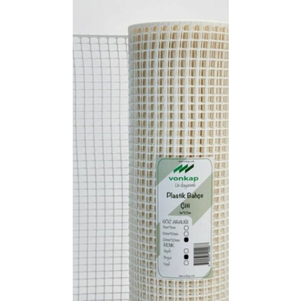 Vonkap Plastik Dekoratif Bahçe Çiti Balkon Filesi Kedi Filesi Çocuk Güvenlik Filesi Beyaz 1 m x 5 m Bahçe Çiti Fiyatı