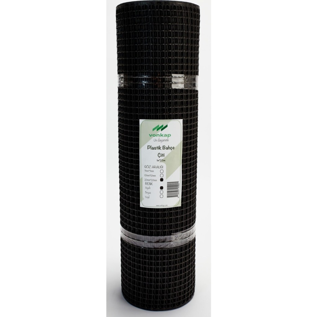 Vonkap Plastik Dekoratif Bahçe Çiti Balkon Filesi Kedi Filesi Siyah (20 mm x 20 mm - 1 metre x 5metre) Diğer Fiyatı