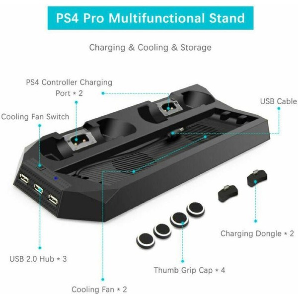 Vontar Ps4 Pro Çift Fanlı Dikey Soğutucu ve Kol Şarj Edici PlayStation 4 PS4 Oyunları Fiyatı