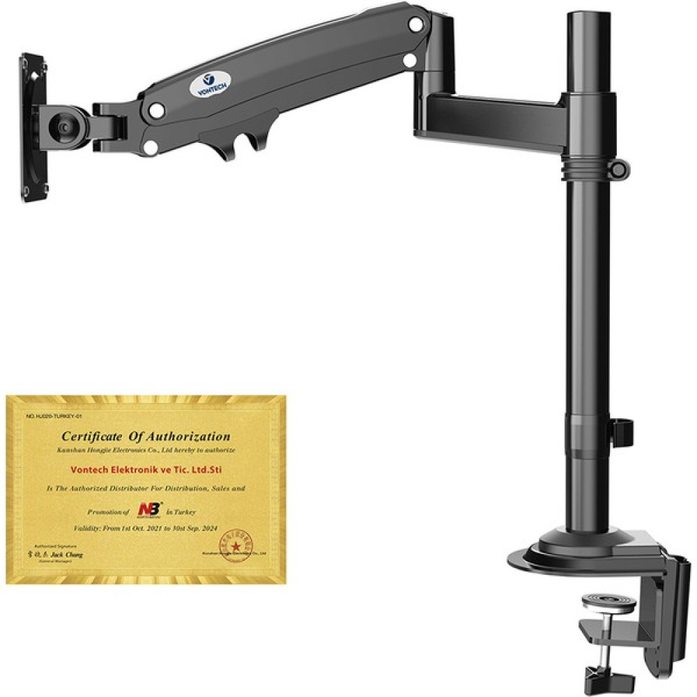 Vontech Nb H100 MNT04 22-35" Alüminyum Gaz Amortisörlü LCD LED Monitör Yükseltici Nb H100 Monitör Aksesuarları Fiyatı