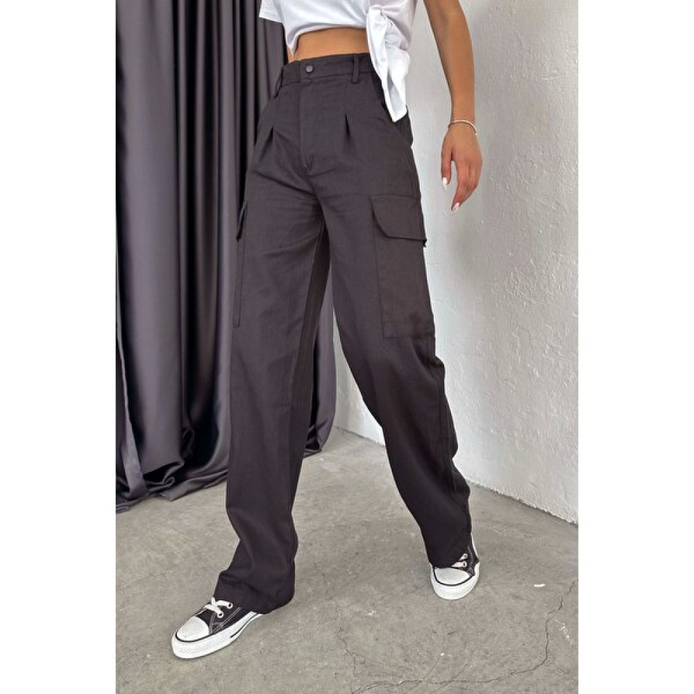 VOOL STYLE Kadın Siyah Kargo Cep Pantolon 0999-11456-1 Bayan Jeans / Kot Pantolon Fiyatı