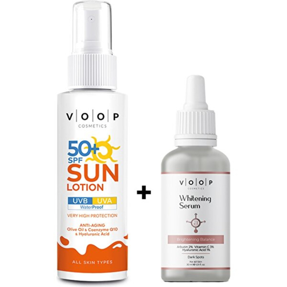 VOOP Güneş Kremi 50+ Spf 150 ml + Whitening Serum 30 ml Leke Kremi Fiyatı