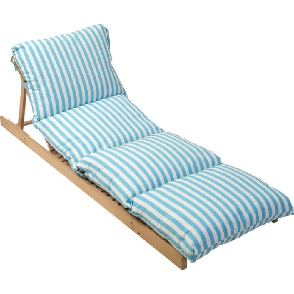 Vooyt Pofuduk Şezlong Minderi 60X180X12CM Su Itici,katlanır,uv Güneş Dayanımı, Fermuar, Mavi Çizgili - Mavi - Beyaz Şezlong Fiyatı