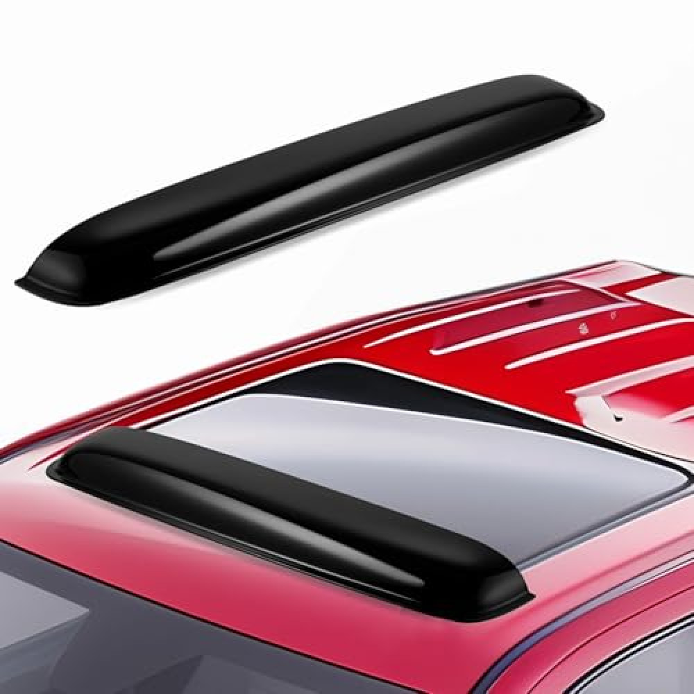 Voron Glass Extra Durable Wind Deflector for Sunroof Moonroof 37.8", Car Roof Top Window Visor Deflector Shade Guard with Adhesive Tape,Universal Smoke Black Sun/Rain Guard for Sun/Moon Roof - SR11000