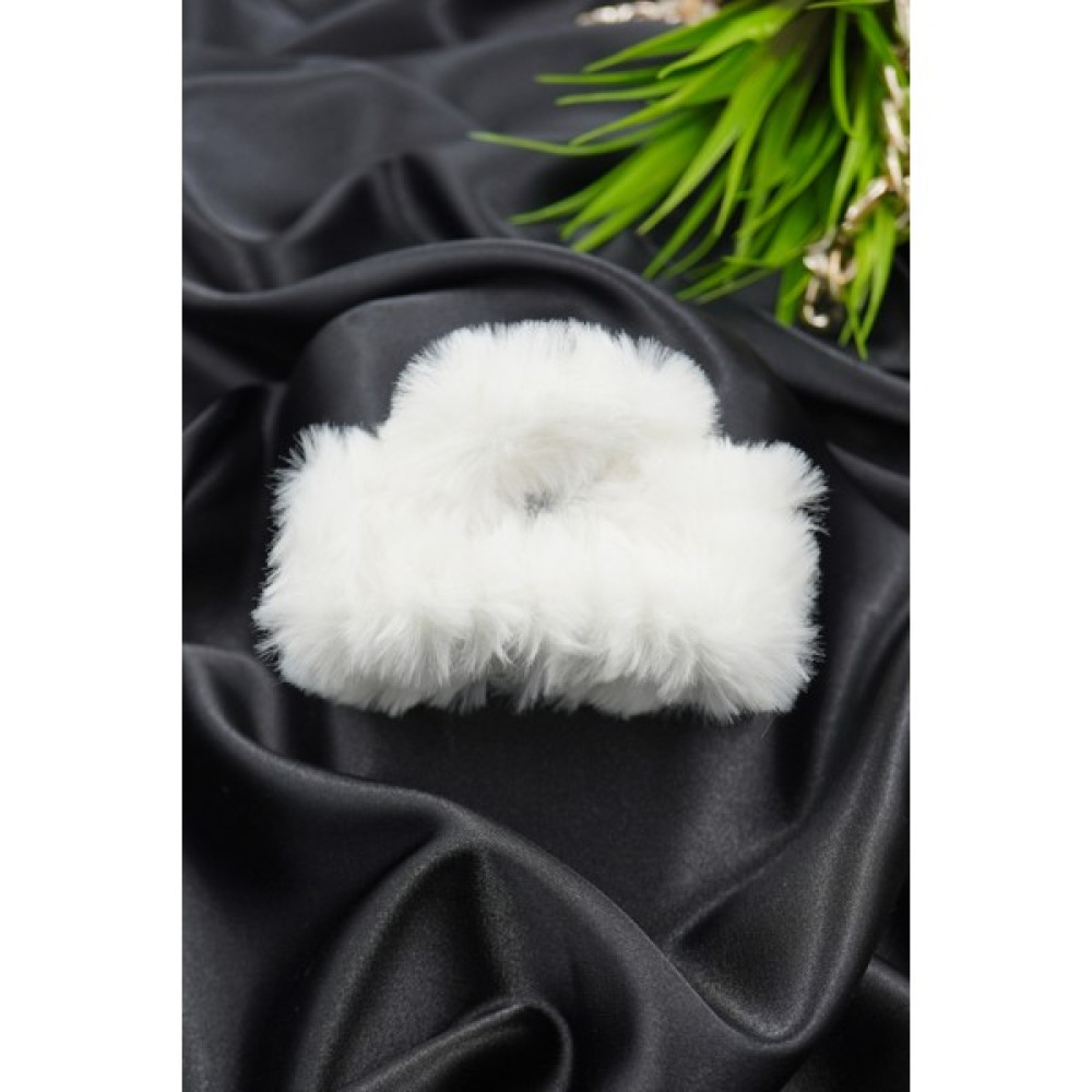 Vorte Peluş Tüylü Köşeli Mandal Toka - 8.5 cm Uzunluğunda, Beyaz Toka, Taç & Saç Bandı Fiyatı