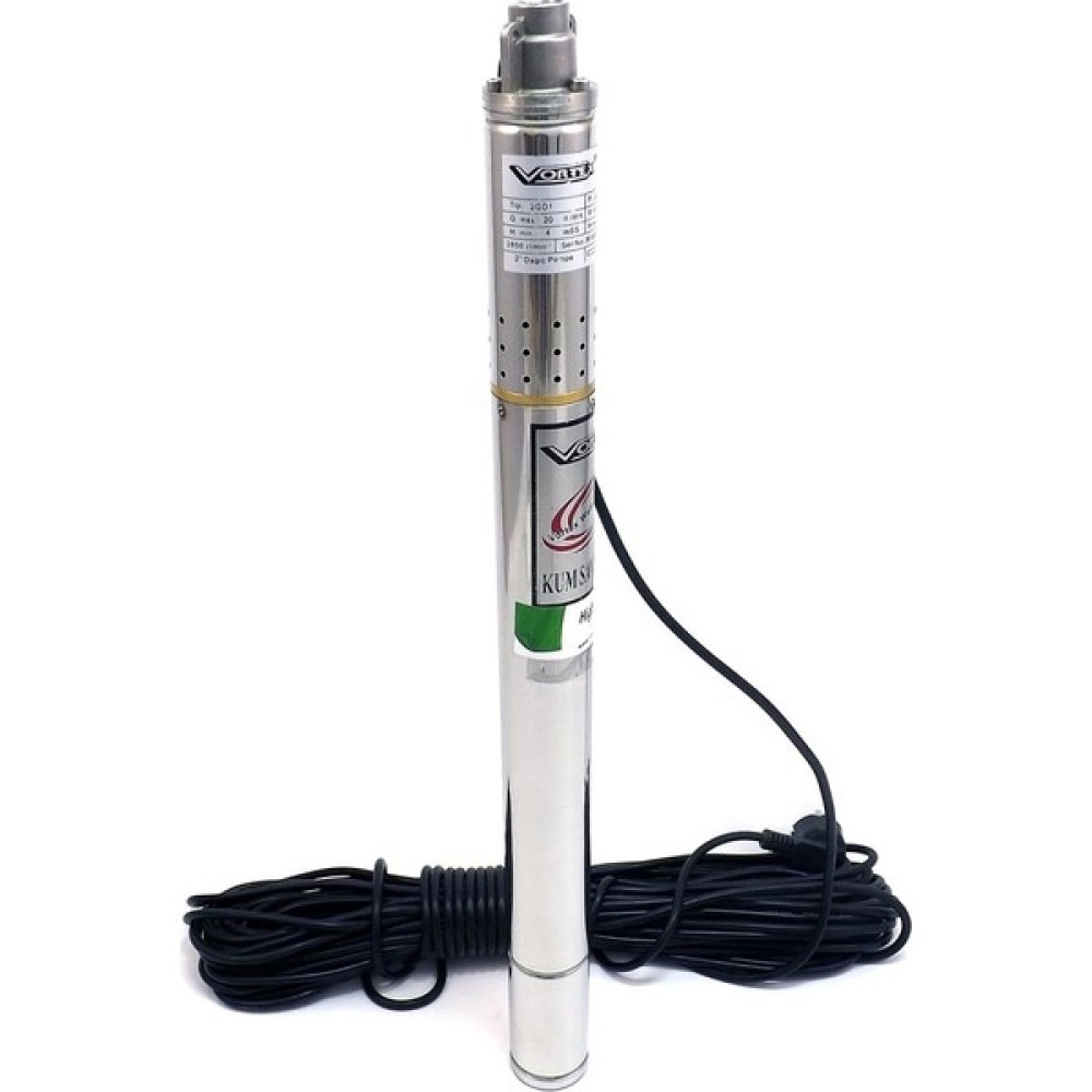 Vortex 2'' Dalgıç Pompa En İnce Dalğıç Pompa 20 Metre Kablolu Çap 50 mm 0.5 Hp 34 mss 0.8 m³/h Su Motoru Fiyatı
