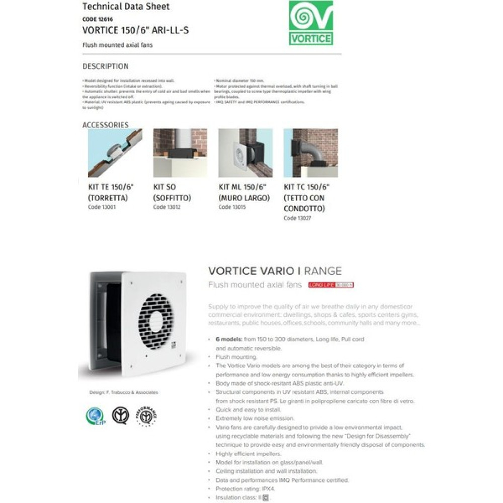 Vortice Vario 230/9 & CR5N Hız Anahtarı Yanında Duvara Cama Kolay Montaj Otomatik Panjur Manuel Geri Dönüşümlü Tasarruflu Fan Agmair Agm Havalandır... Aspiratörler Fiyatı