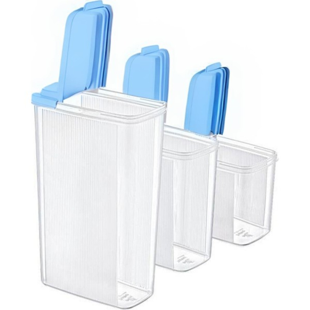 Vos Versa 3lü Dikey Mavi Şeffaf Erzak Saklama Kabı Seti 2400 x 1700 x 1200 ml VVHM0002 Saklama Kapları Fiyatı