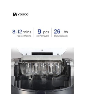 Vosco VHZB-12CS Set Üstü Buz Makinesi 12 Kg Siyah Buz Yapma Makineleri Fiyatı