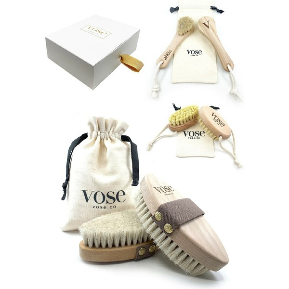 Vose 3' Lü Set Doğal At Kılı Fırçası (Begonia) + Yüz Fırçası + Tırnak Fırçası Vücut Sıkılaştırıcı ve İncelticiler Fiyatı