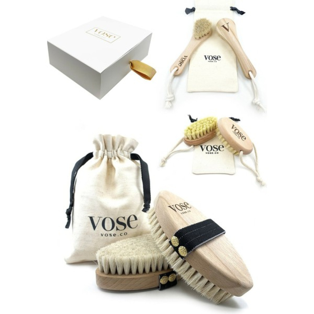 Vose 3' Lü Set Doğal At Kılı Fırçası (Black Rose) + Yüz Fırçası + Tırnak Fırçası Vücut Sıkılaştırıcı ve İncelticiler Fiyatı