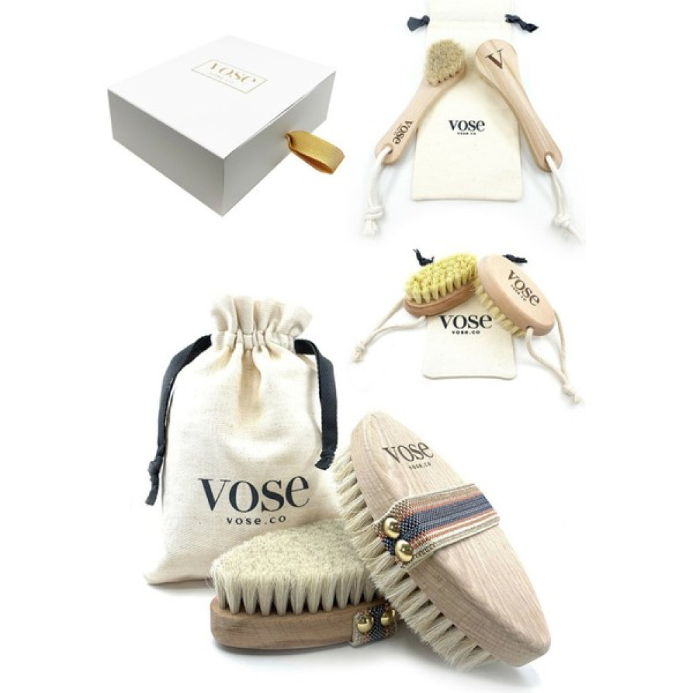 Vose 3' Lü Set Doğal At Kılı Fırçası (Magnolia) + Yüz Fırçası + Tırnak Fırçası Vücut Sıkılaştırıcı ve İncelticiler Fiyatı