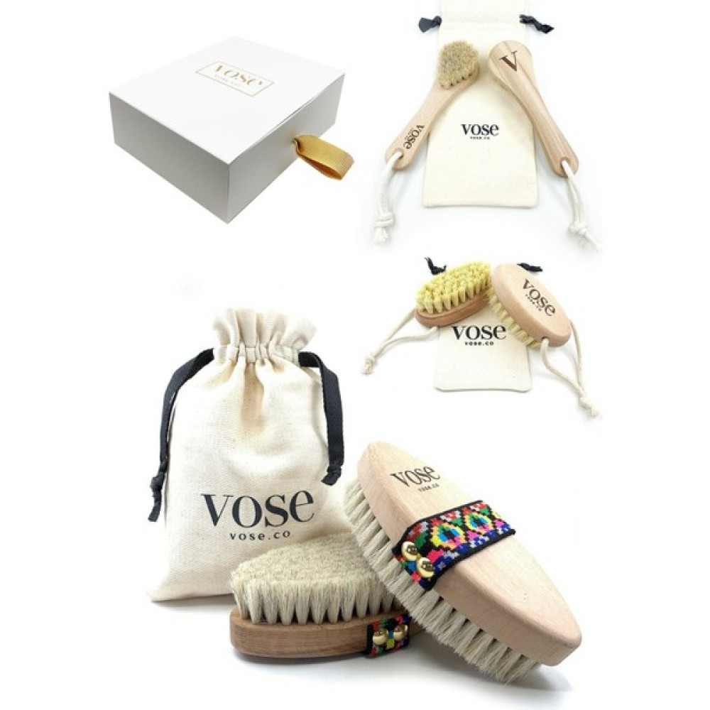 Vose 3' Lü Set Doğal At Kılı Fırçası (Tulip) + Yüz Fırçası + Tırnak Fırçası Vücut Sıkılaştırıcı ve İncelticiler Fiyatı