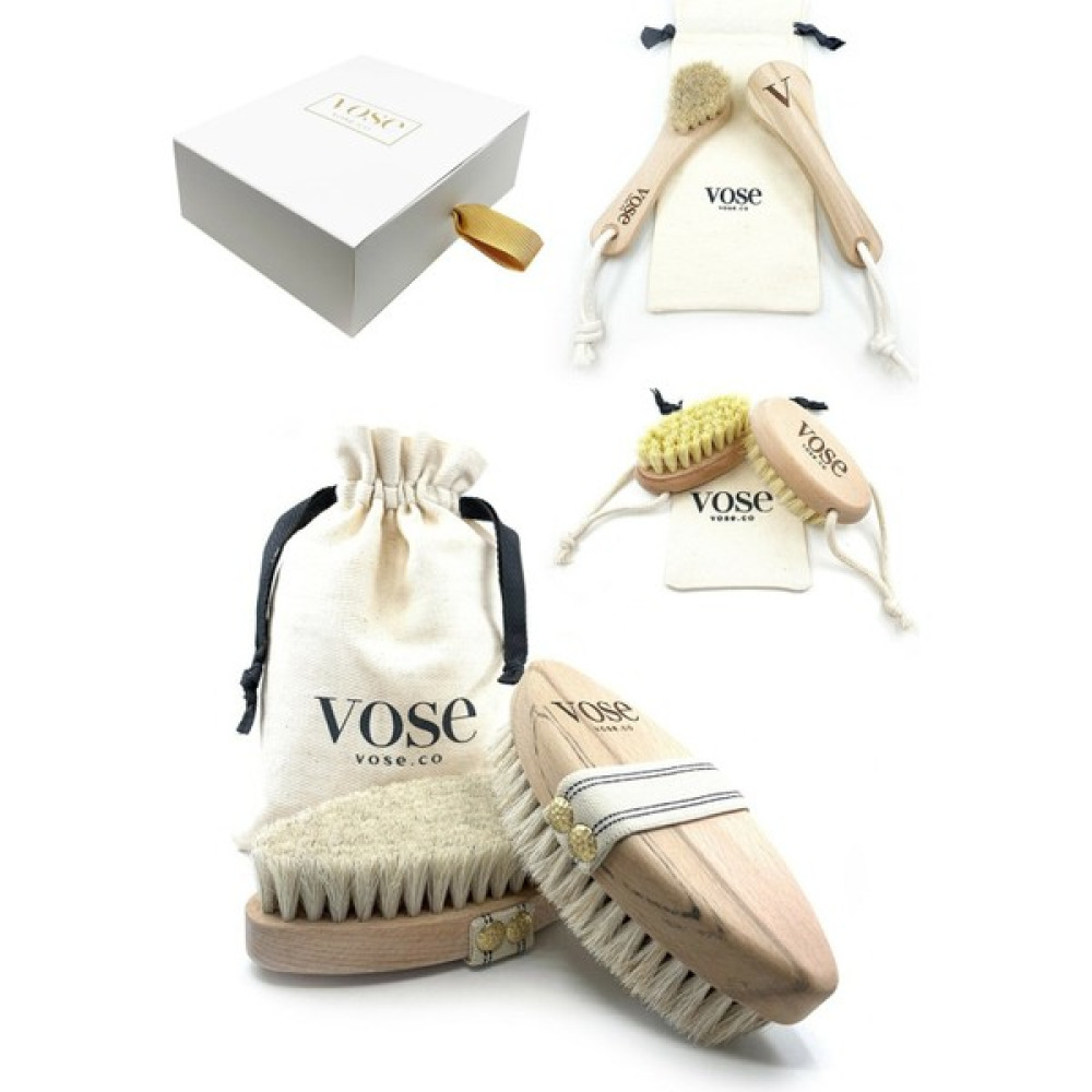 Vose 3' Lü Set Doğal At Kılı Fırçası (Vanilla) + Yüz Fırçası + Tırnak Fırçası Vücut Sıkılaştırıcı ve İncelticiler Fiyatı