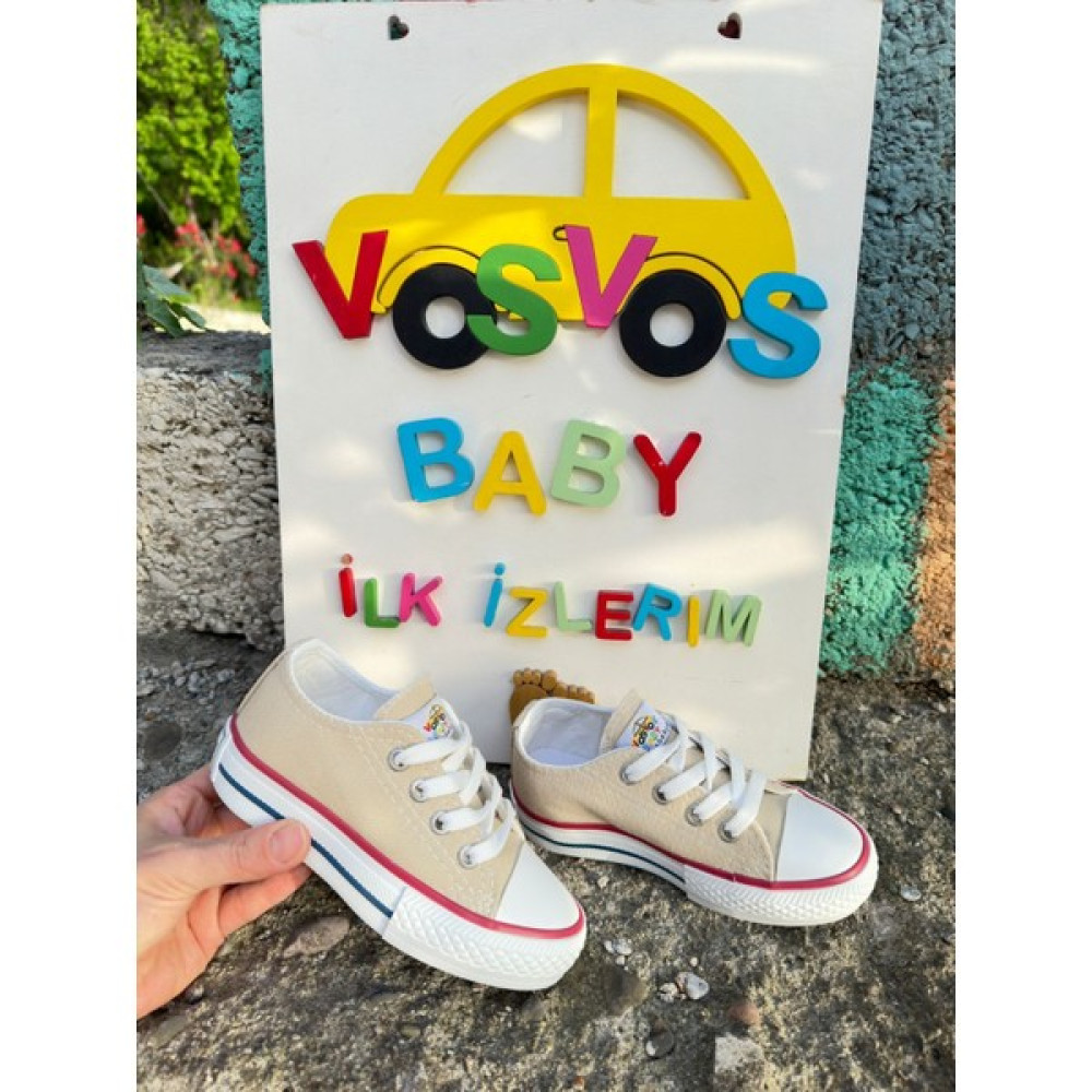 VOSVOSBABY Bej Keten Sneaker Erkek Çocuk Günlük Ayakkabısı Fiyatı