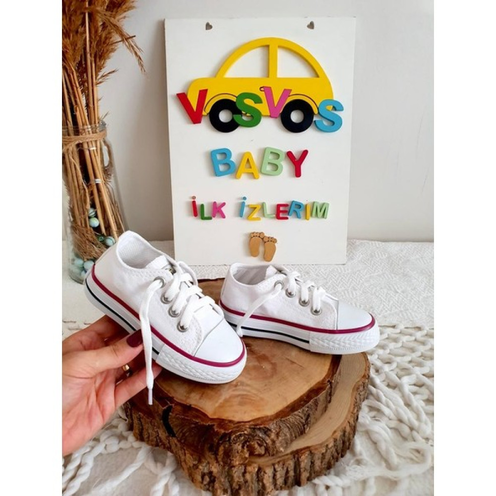 VOSVOSBABY Beyaz Keten Sneaker Erkek Çocuk Günlük Ayakkabısı Fiyatı