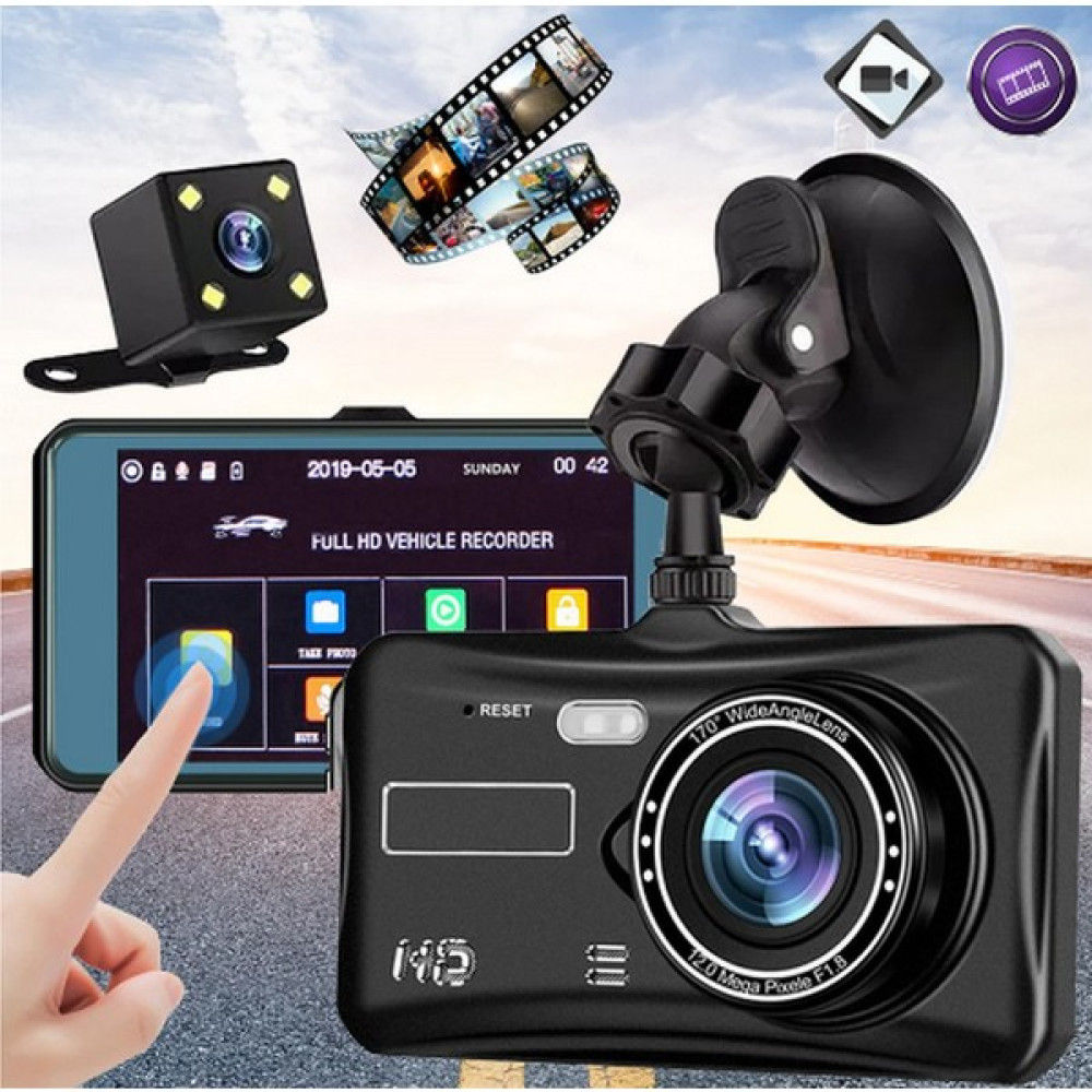 Vothoon Araç Kamera Gece Görüş Döngü Kayıt HD1080P Ön ve Arka Kamera Dvr Sürüş Kaydedici 4"dokunmatik Ekran Oto Görüntü Sistemleri Fiyatı
