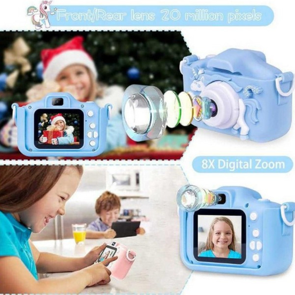 Vothoon Çocuk Dijital Fotoğraf Makinası 20 Mp Video Kaydedici 2.0 Inç Çift Kameralıı - Mavi Dijital Fotoğraf Makineleri Fiyatı
