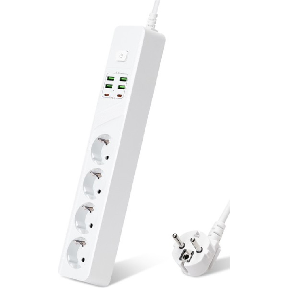 Vothoon HP-H02 3000W 4’lü Priz 4usd 2type-C Girişli 2metre Uzatma Kablolu Çoklu Termal Akım Korumalı Priz Prizler Fiyatı
