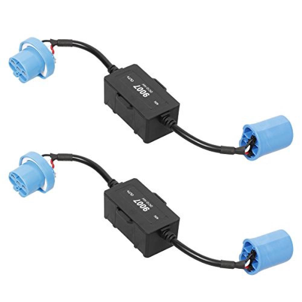 Vouke 9007 LED Headlight Canbus Wiring Kit,Error Free Anti Flicker Resistor Canceler Decoder,Plug'N'Play - Pack of 2