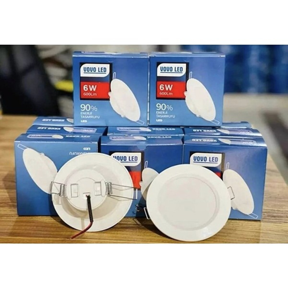 Vovo 5 Adet 6 Watt / 6W Led Spot Beyaz Kasa + Beyaz Işık ( Delik Çapı 7 cm ) Spot Fiyatı