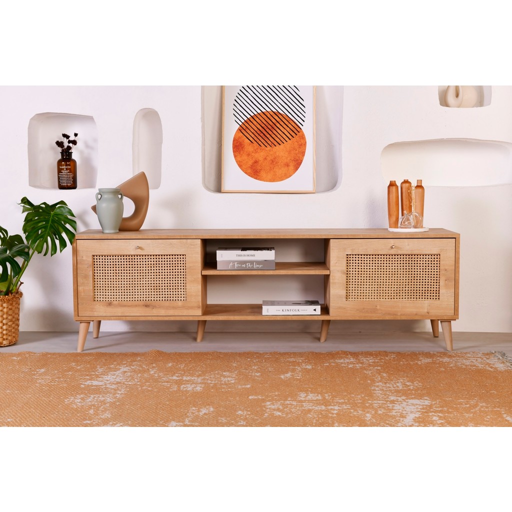Vow Home Living Calvin Hazeran 2kapaklı Tv Ünitesi - Meşe Tv Ünitesi / Sehpası Fiyatı