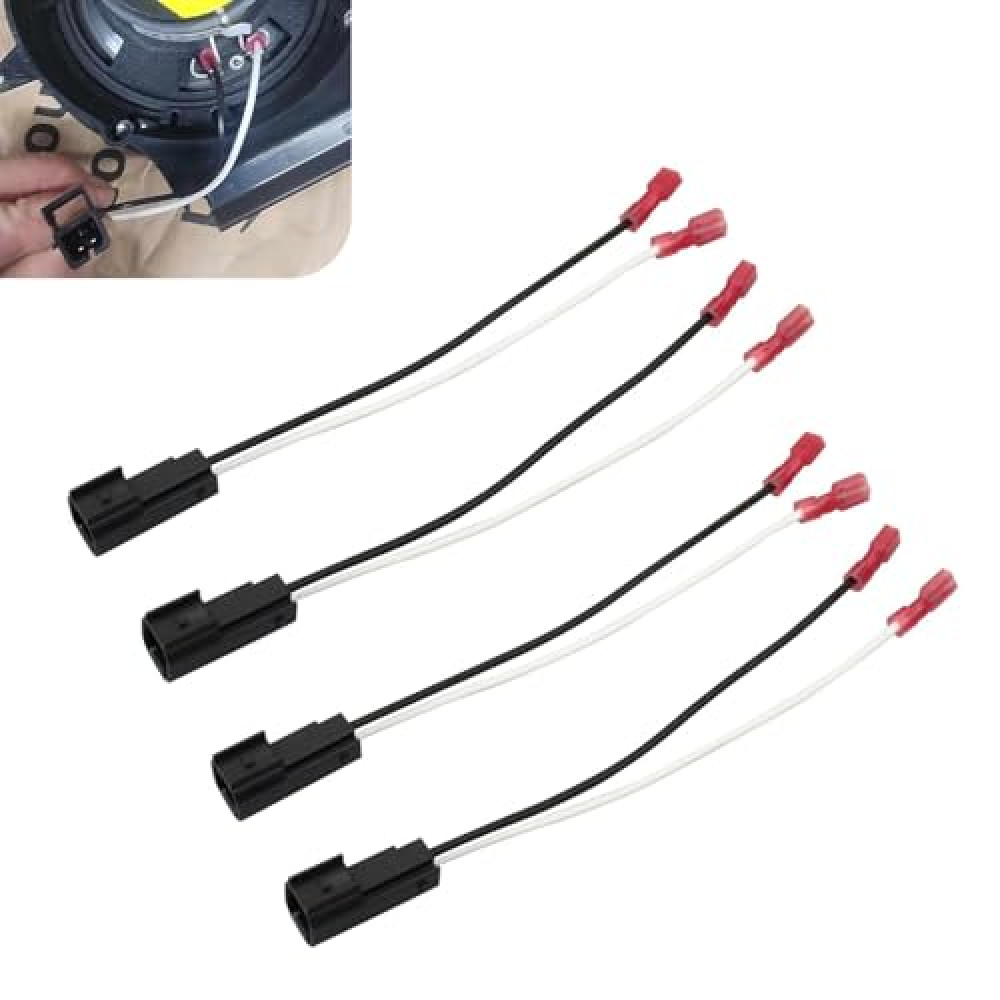 Vowbrew Car Audio Speaker Wiring Harness, Speaker Cable Adapter Accessories, Car Audio Replacement Parts 72-5600, Compatible with Ford Focus Chevrolet Mazda Speaker Wiring Harness (Black)