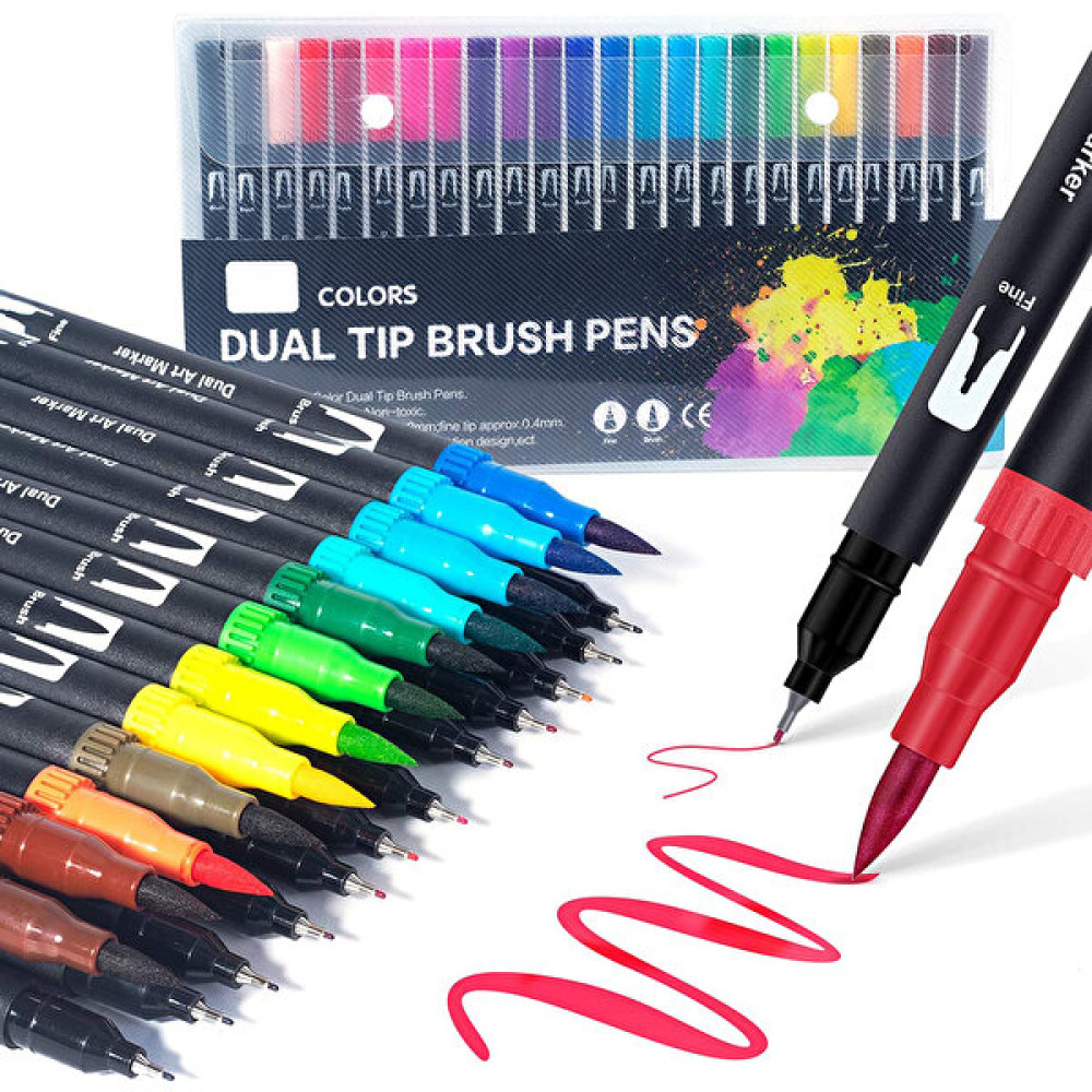 Vox Art Çift Tarafl Brush Pen 36'li Set -Su Bazlı - Karışık-Çok Renkli - Çift Uçlu - Standart Keçe Uçlu Kalem Fiyatı