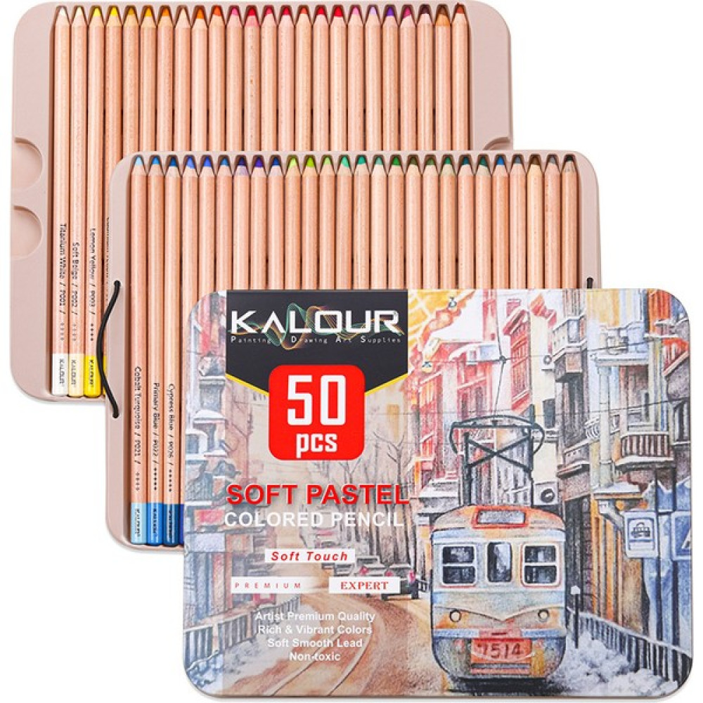 Vox Art Kalour 50'li Pastel Boya Kalemi - Metal Kutu Kuru Boya Kalemi Fiyatı