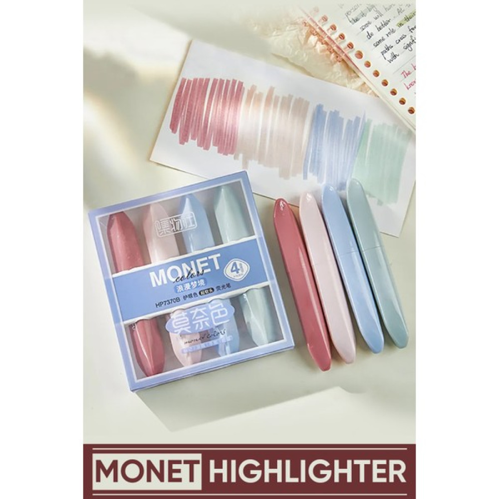 Vox Art Monet Pastel Highlighter Kalem Seti 4'lü - Mavi - Pastel Fosforlu Kalem Keçe Uçlu Kalem Fiyatı
