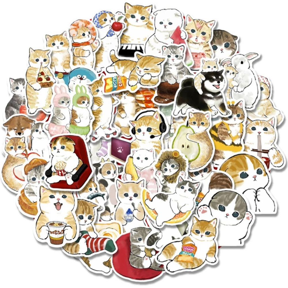 Vox Art Vintage Kedi Etiket Seti 50'li 5 - 7cm Su Geçirmez Renkli Sticker Okul Etiketi Fiyatı