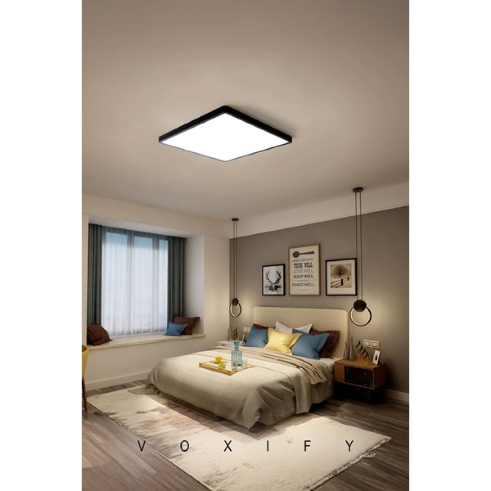 Voxify 24W Büyük Boy Antrasit Renk Kasa Tavana Sıfır LED Avize Salon Banyo Balkıon Koridor Aydınatlma Avize Fiyatı