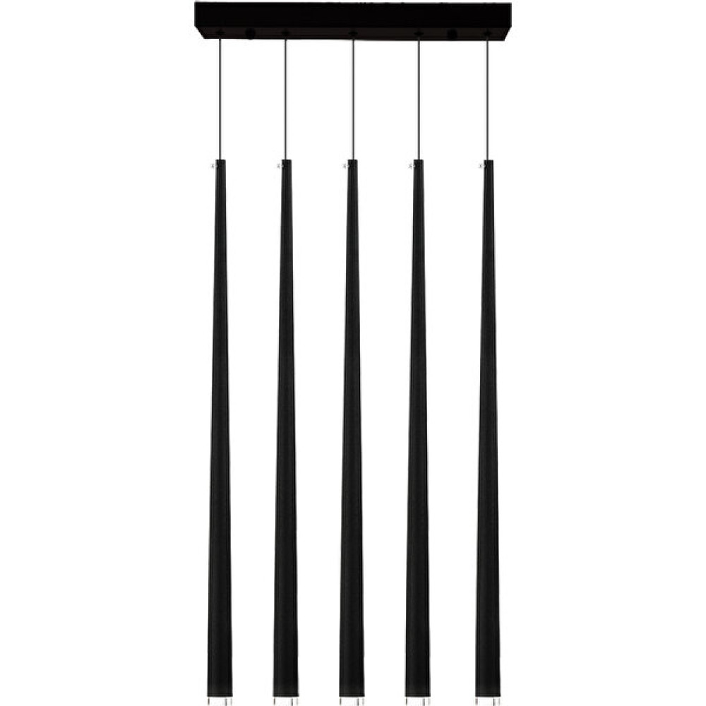 voxlamp lighting solutions Conical 52CM Beşli Düz Rozans Sarkıt LED Avize - Siyah - 5'li Avize Fiyatı
